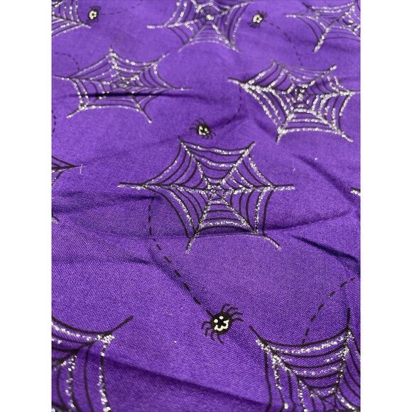 5 Yds Purple Spider Web Fabric 42” Goth Macabre Occult Witchy Halloween - Picture 4 of 5